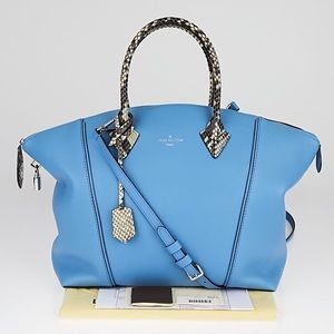 LOUIS VUITTON Light Blue Calfskin Leather & Python